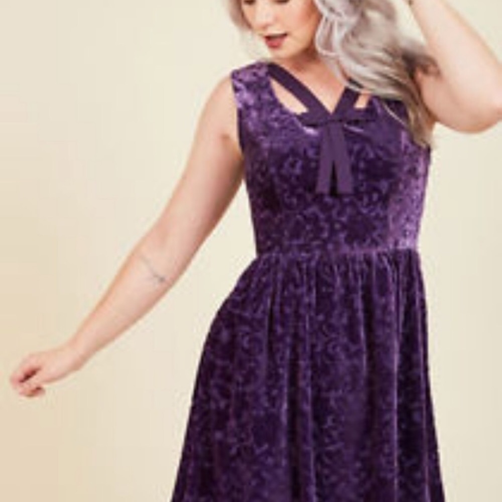Modcloth purple velvet dress